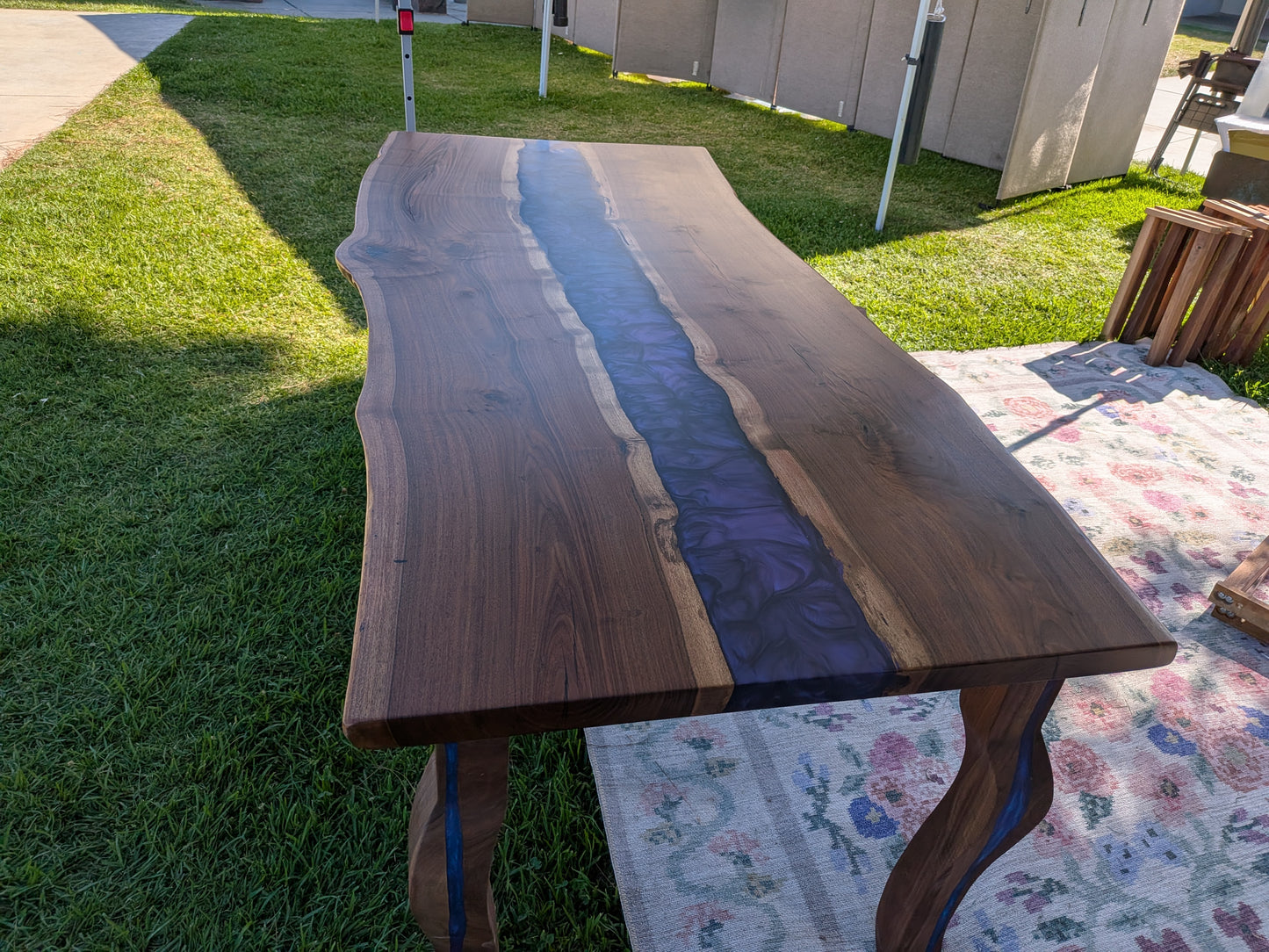 Live Edge Walnut River Dining Table