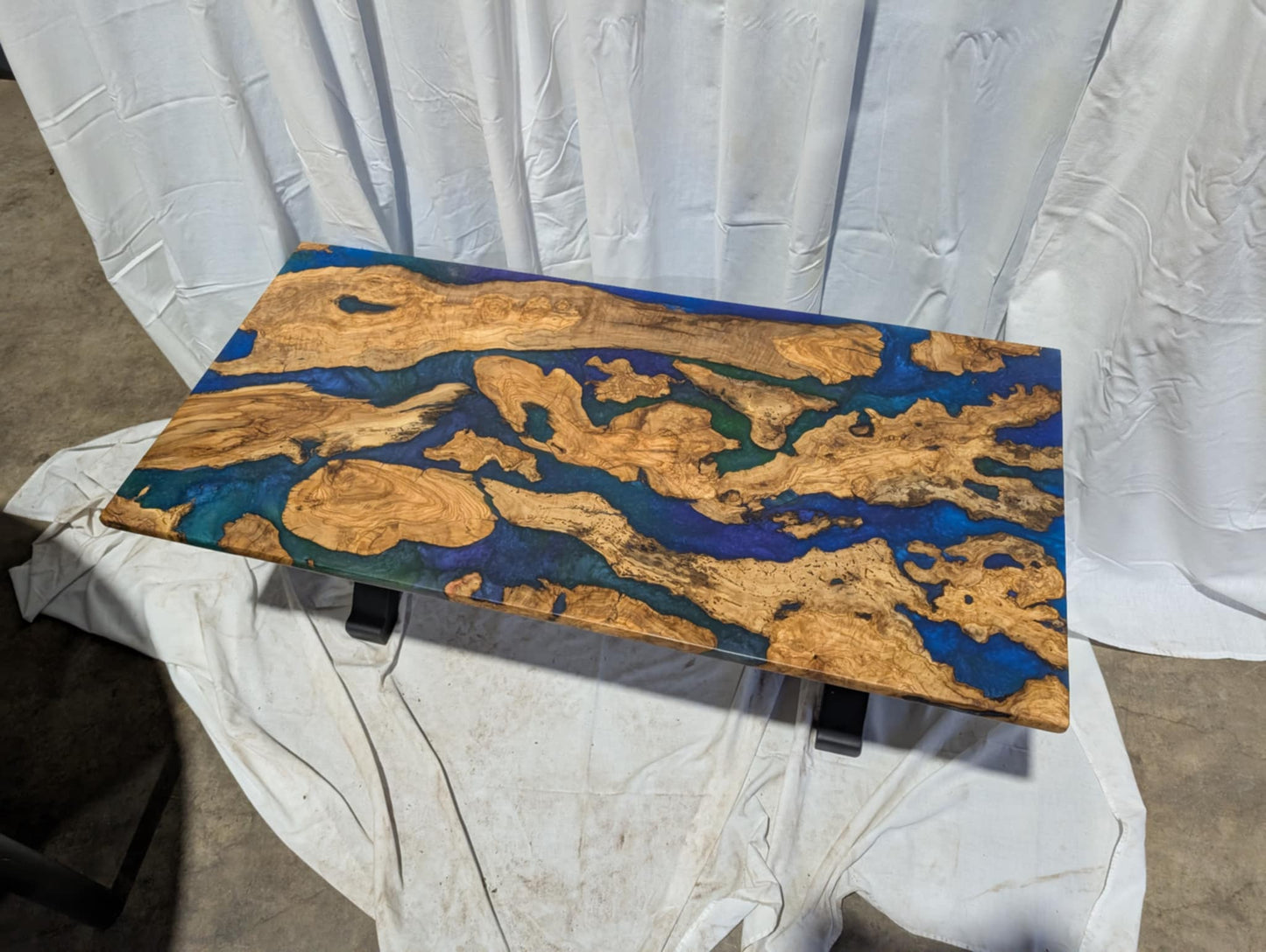 "Many Waters" - Olive and Resin Table
