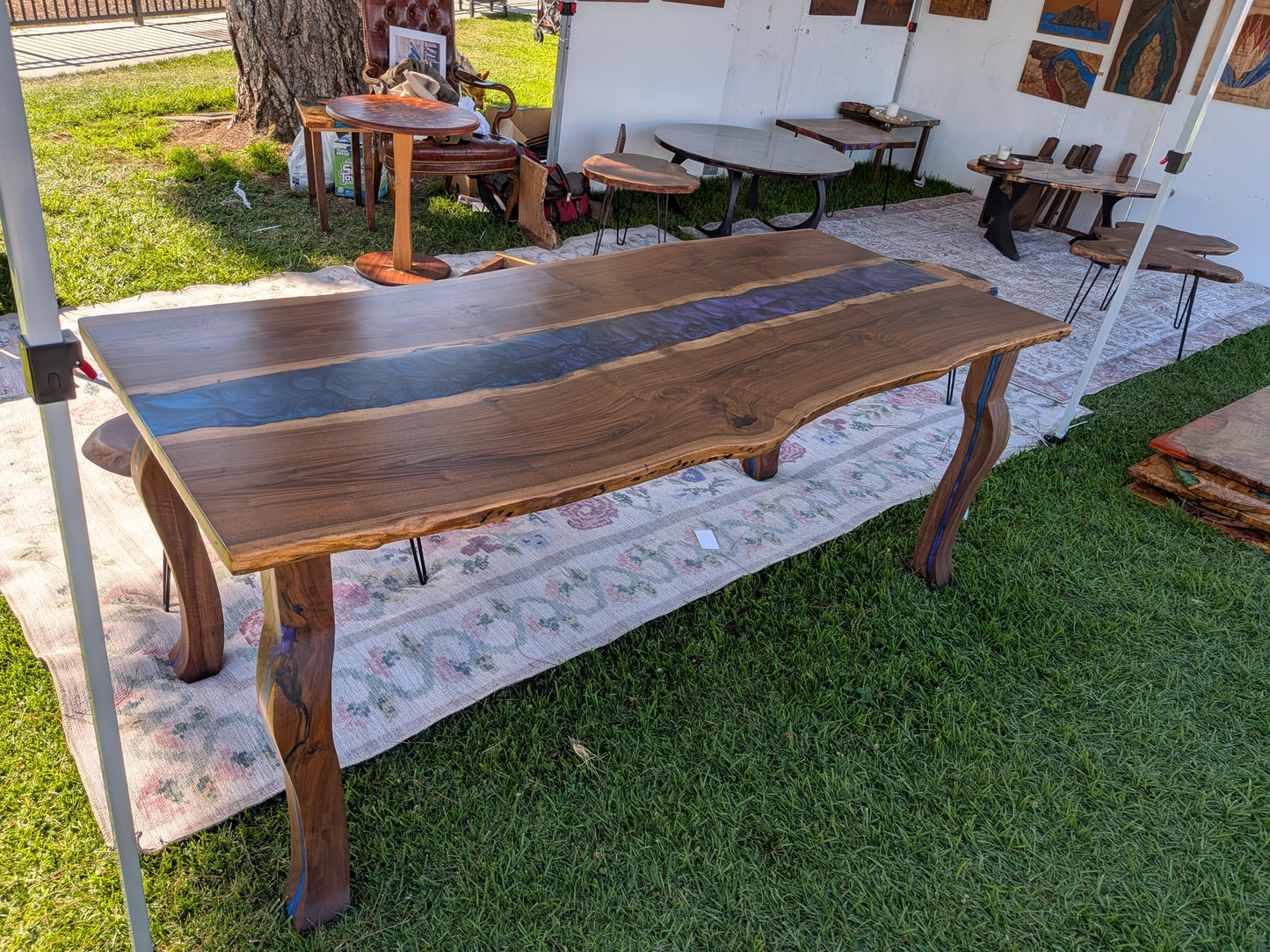 Live Edge Walnut River Dining Table