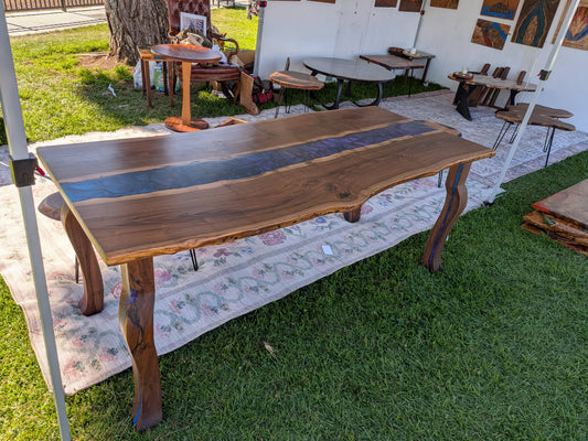 Live Edge Walnut River Dining Table